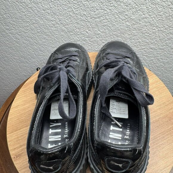 Puma x‎ Fenty By Rihanna Creeper Black patent leather platform Sneakers Size 9.5 - Picture 8 of 9